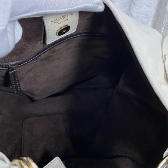 Yves Saint Laurent Rive Gauche EUC Leather Large Shoulder Bag AUTHENTIC YSL - Picture 7 of 16